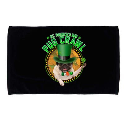 St. Patrick's Day Pug Crawl Funny Irish Pug Microfiber Hand Towel