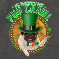 St. Patrick's Day Pug Crawl Funny Irish Pug Vector Backpack