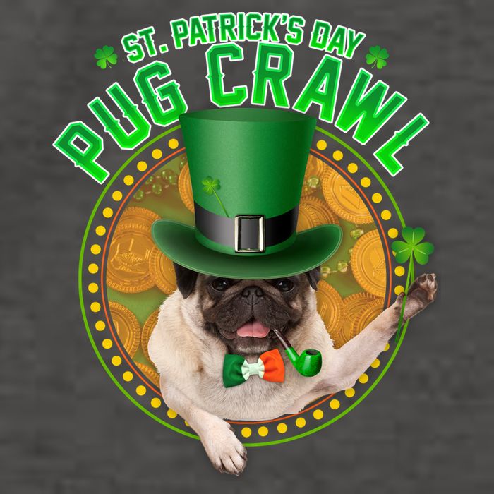 St. Patrick's Day Pug Crawl Funny Irish Pug Vector Backpack