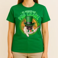 St. Patrick's Day Pug Crawl Funny Irish Pug T-Shirt