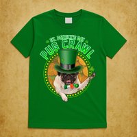 St. Patrick's Day Pug Crawl Funny Irish Pug T-Shirt