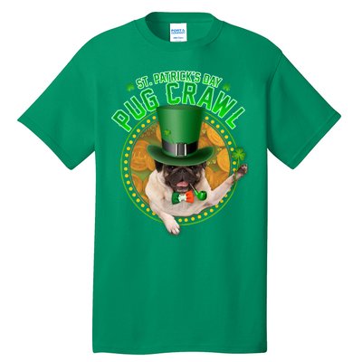 St. Patrick's Day Pug Crawl Funny Irish Pug Tall T-Shirt