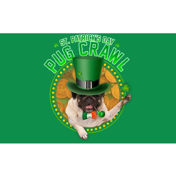 St. Patrick's Day Pug Crawl Funny Irish Pug Bumper Sticker