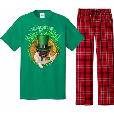 St. Patrick's Day Pug Crawl Funny Irish Pug Pajama Set