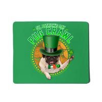 St. Patrick's Day Pug Crawl Funny Irish Pug Mousepad