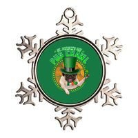 St. Patrick's Day Pug Crawl Funny Irish Pug Metallic Star Ornament