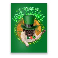 St. Patrick's Day Pug Crawl Funny Irish Pug Poster