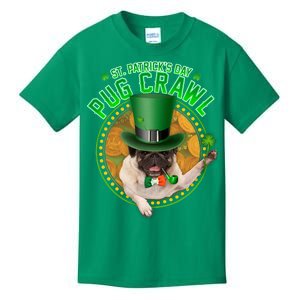 St. Patrick's Day Pug Crawl Funny Irish Pug Kids T-Shirt