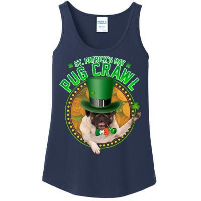 St. Patrick's Day Pug Crawl Funny Irish Pug Ladies Essential Tank