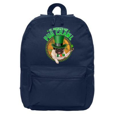 St. Patrick's Day Pug Crawl Funny Irish Pug 16 in Basic Backpack