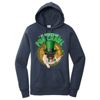 St. Patrick's Day Pug Crawl Funny Irish Pug Women's Pullover Hoodie