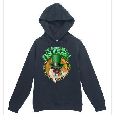 St. Patrick's Day Pug Crawl Funny Irish Pug Urban Pullover Hoodie