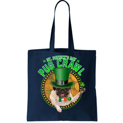 St. Patrick's Day Pug Crawl Funny Irish Pug Tote Bag