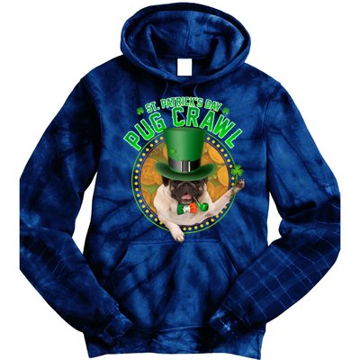 St. Patrick's Day Pug Crawl Funny Irish Pug Tie Dye Hoodie