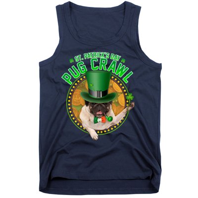 St. Patrick's Day Pug Crawl Funny Irish Pug Tank Top