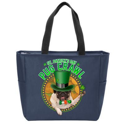 St. Patrick's Day Pug Crawl Funny Irish Pug Zip Tote Bag