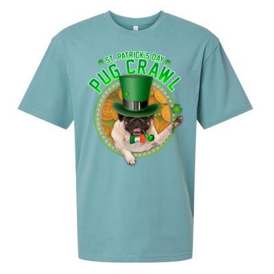 St. Patrick's Day Pug Crawl Funny Irish Pug Sueded Cloud Jersey T-Shirt