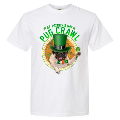 St. Patrick's Day Pug Crawl Funny Irish Pug Garment-Dyed Heavyweight T-Shirt