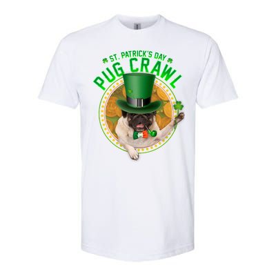 St. Patrick's Day Pug Crawl Funny Irish Pug Softstyle CVC T-Shirt