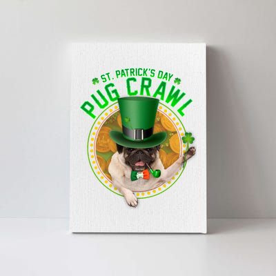 St. Patrick's Day Pug Crawl Funny Irish Pug Canvas