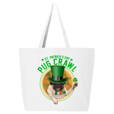 St. Patrick's Day Pug Crawl Funny Irish Pug 25L Jumbo Tote