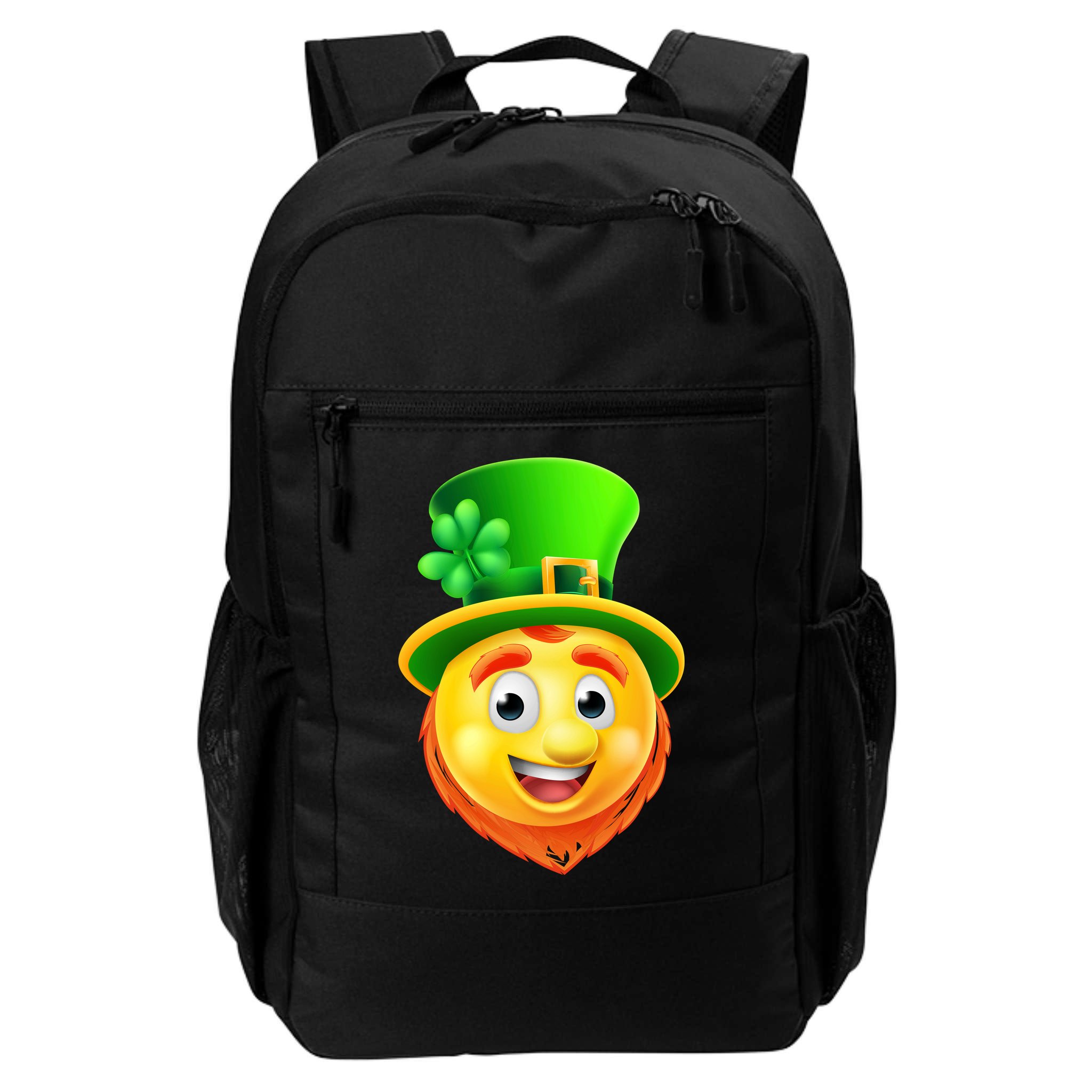 St. Patrick's Day Shamrock Leprechaun Emoji Smiley Backpack