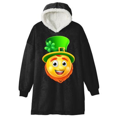 St. Patrick's Day Shamrock Leprechaun Emoji Smiley Hooded Wearable Blanket