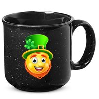 St. Patrick's Day Shamrock Leprechaun Emoji Smiley 15oz Campfire Ceramic Mug