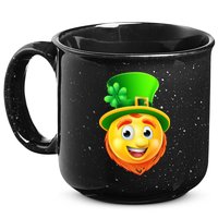 St. Patrick's Day Shamrock Leprechaun Emoji Smiley 15oz Campfire Ceramic Mug