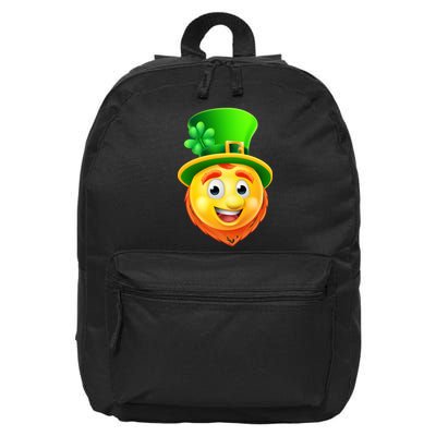 St. Patrick's Day Shamrock Leprechaun Emoji Smiley 16 in Basic Backpack