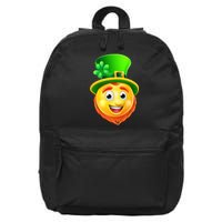 St. Patrick's Day Shamrock Leprechaun Emoji Smiley 16 in Basic Backpack