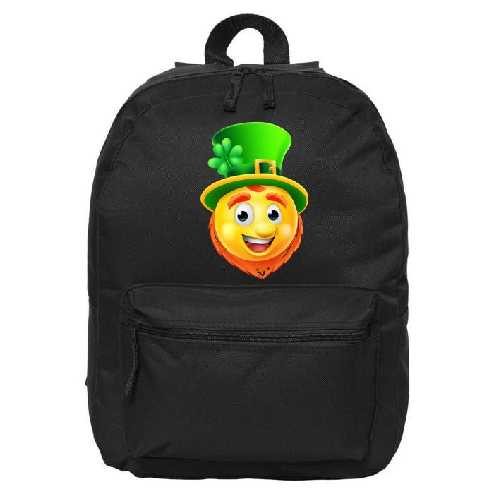St. Patrick's Day Shamrock Leprechaun Emoji Smiley 16 in Basic Backpack