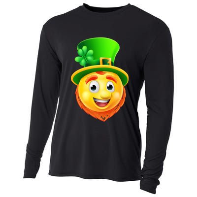 St. Patrick's Day Shamrock Leprechaun Emoji Smiley Cooling Performance Long Sleeve Crew