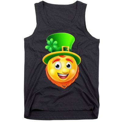 St. Patrick's Day Shamrock Leprechaun Emoji Smiley Tank Top