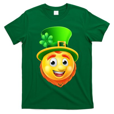 St. Patrick's Day Shamrock Leprechaun Emoji Smiley T-Shirt