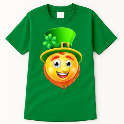 St. Patrick's Day Shamrock Leprechaun Emoji Smiley Tall T-Shirt