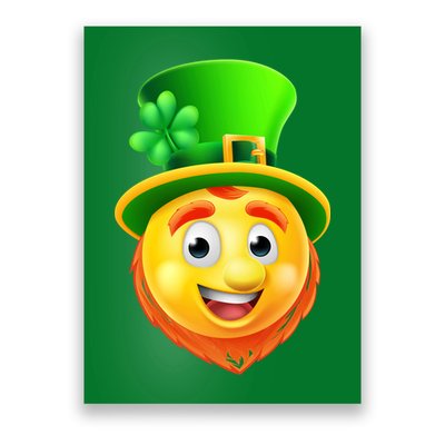 St. Patrick's Day Shamrock Leprechaun Emoji Smiley Poster