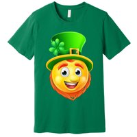 St. Patrick's Day Shamrock Leprechaun Emoji Smiley Premium T-Shirt