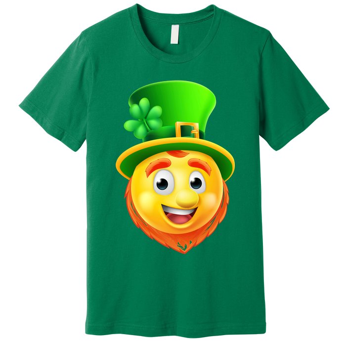 St. Patrick's Day Shamrock Leprechaun Emoji Smiley Premium T-Shirt