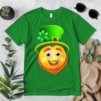 St. Patrick's Day Shamrock Leprechaun Emoji Smiley Premium T-Shirt