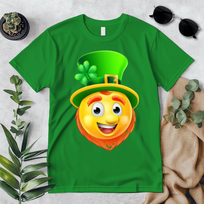 St. Patrick's Day Shamrock Leprechaun Emoji Smiley Premium T-Shirt