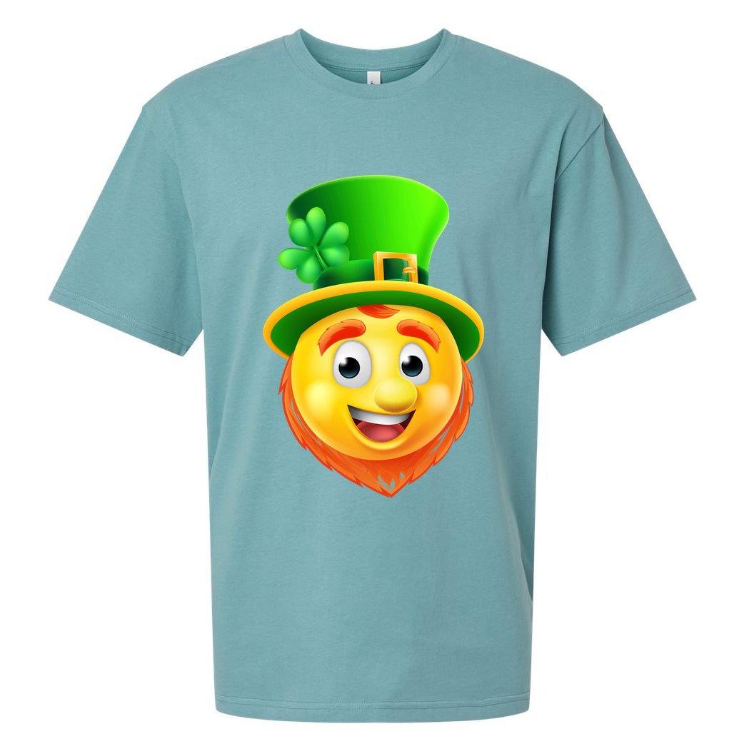 St. Patrick's Day Shamrock Leprechaun Emoji Smiley Sueded Cloud Jersey T-Shirt