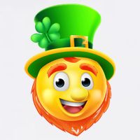 St. Patrick's Day Shamrock Leprechaun Emoji Smiley Garment-Dyed Sweatshirt