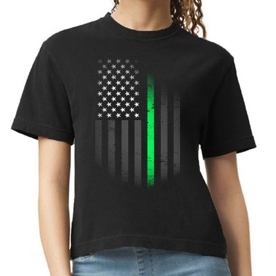 St. Patrick's Day Thin Green Line Flag Comfort Colors Boxy T-Shirt