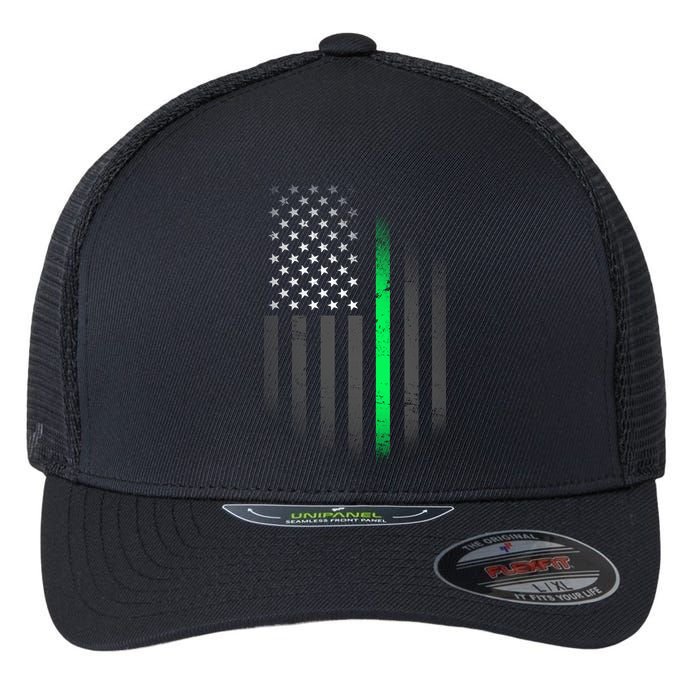 St. Patrick's Day Thin Green Line Flag Flexfit Unipanel Trucker Cap