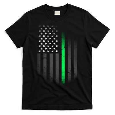 St. Patrick's Day Thin Green Line Flag T-Shirt