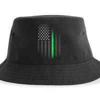 St. Patrick's Day Thin Green Line Flag Sustainable Bucket Hat