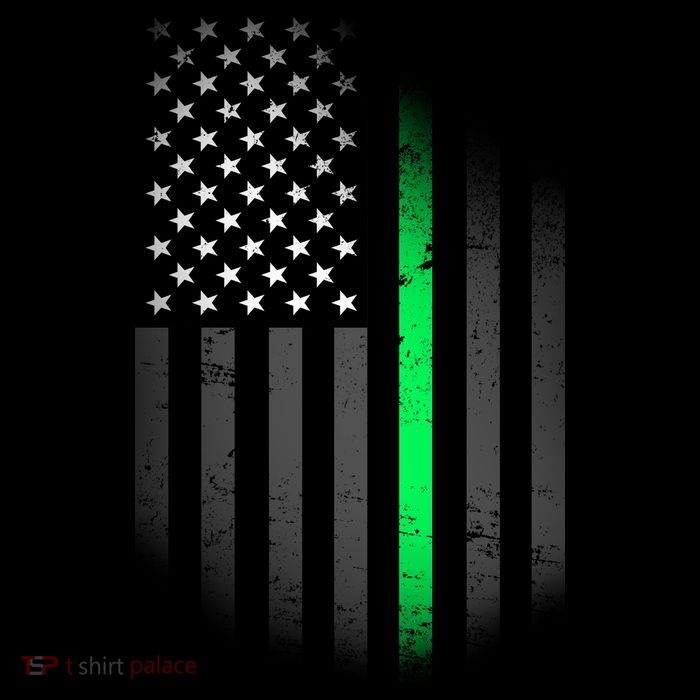 St. Patrick's Day Thin Green Line Flag Button