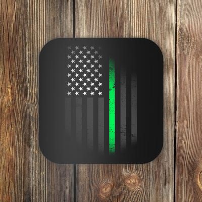 St. Patrick's Day Thin Green Line Flag Coaster