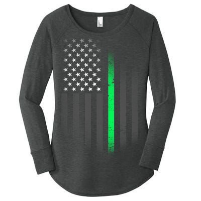 St. Patrick's Day Thin Green Line Flag Women's Perfect Tri Tunic Long Sleeve Shirt